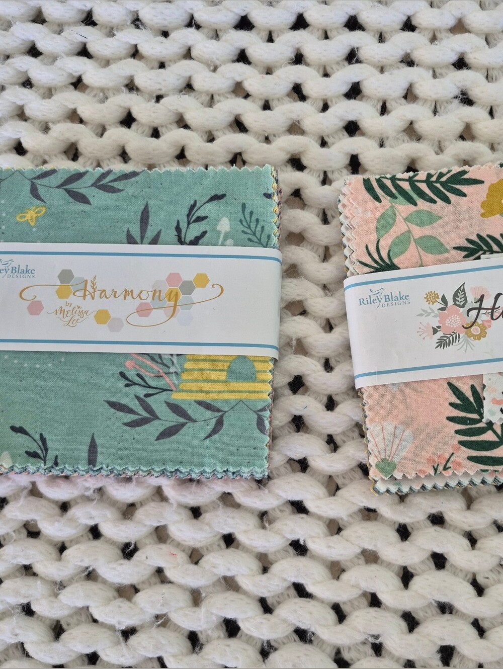 Riley Blake Harmony & Hibiscus  Fabric 2 Charm Packs - Sage & Blush Florals